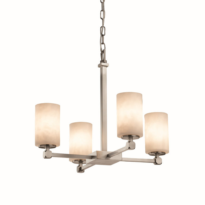 Justice Designs - CLD-8420-10-NCKL - Four Light Chandelier - Clouds - Brushed Nickel