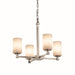 Justice Designs - CLD-8420-10-NCKL - Four Light Chandelier - Clouds - Brushed Nickel