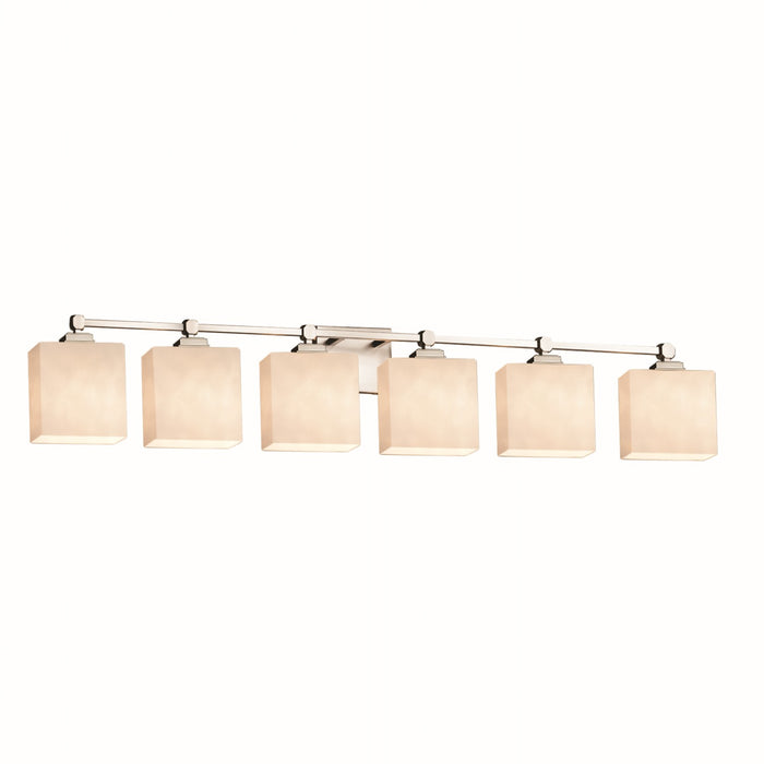 Justice Designs - CLD-8426-55-NCKL - Six Light Bath Bar - Clouds - Brushed Nickel