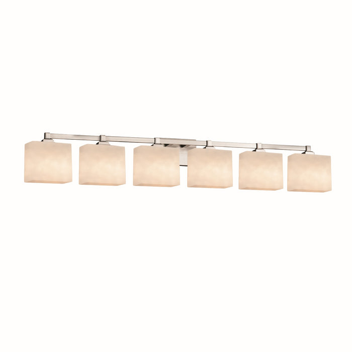 Justice Designs - CLD-8436-55-NCKL - Six Light Bath Bar - Clouds - Brushed Nickel