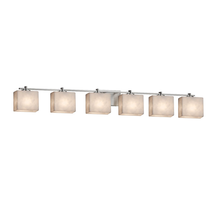 Justice Designs - CLD-8446-55-NCKL - Six Light Bath Bar - Clouds - Brushed Nickel