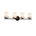 Justice Designs - CLD-8454-10-DBRZ - Four Light Bath Bar - Clouds - Dark Bronze