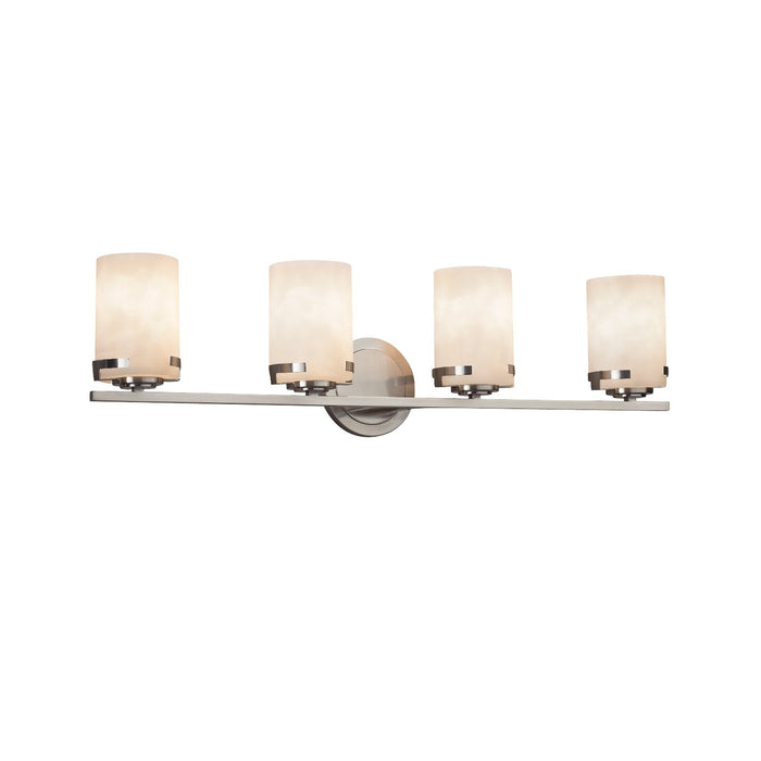 Justice Designs - CLD-8454-10-NCKL - Four Light Bath Bar - Clouds - Brushed Nickel