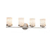 Justice Designs - CLD-8454-10-NCKL - Four Light Bath Bar - Clouds - Brushed Nickel