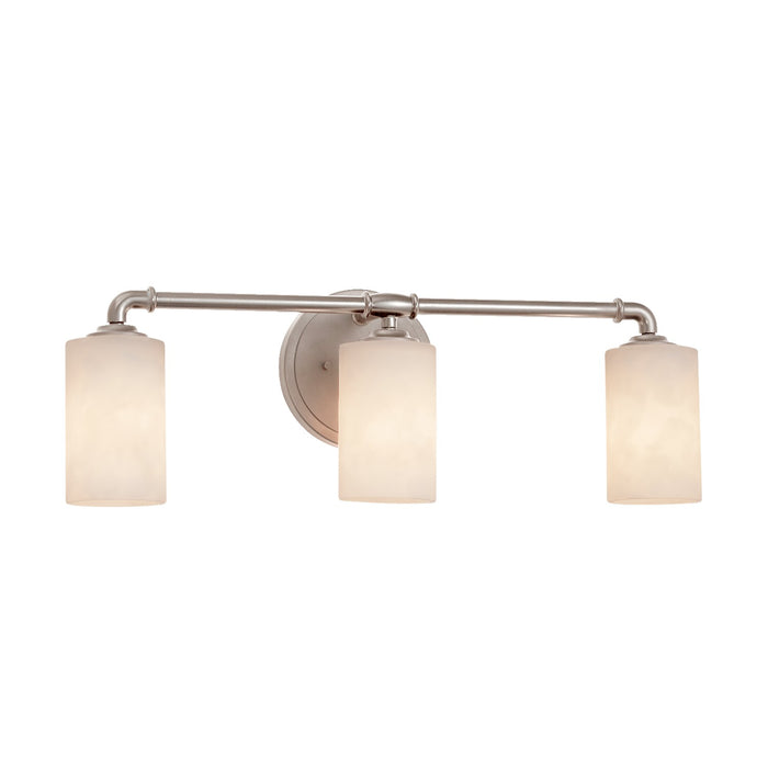 Justice Designs - CLD-8463-10-NCKL - Three Light Bath Bar - Clouds - Brushed Nickel