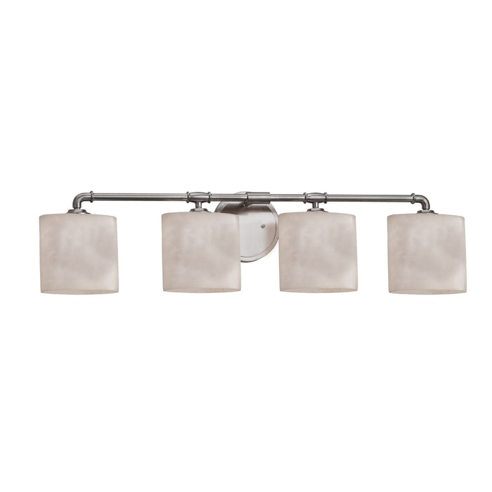 Justice Designs - CLD-8464-30-NCKL - Four Light Bath Bar - Clouds - Brushed Nickel