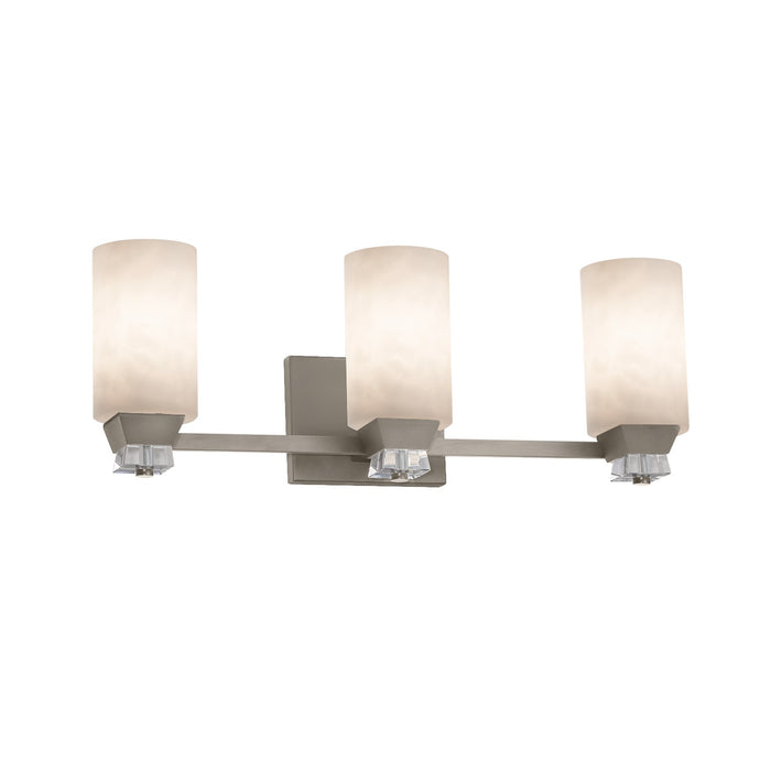 Justice Designs - CLD-8473-10-NCKL - Three Light Bath Bar - Clouds - Brushed Nickel