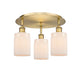 Innovations - 516-3C-BB-G341 - Three Light Flush Mount - Downtown Urban - Brushed Brass