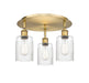 Innovations - 516-3C-BB-G342 - Three Light Flush Mount - Downtown Urban - Brushed Brass