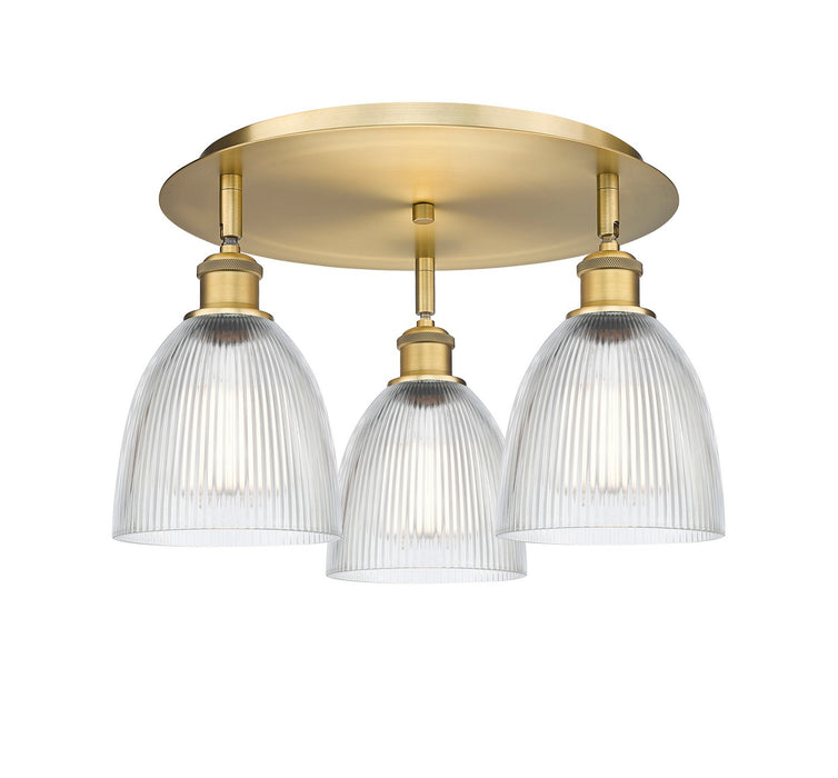 Innovations - 516-3C-BB-G382 - Three Light Flush Mount - Downtown Urban - Brushed Brass