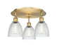 Innovations - 516-3C-BB-G382 - Three Light Flush Mount - Downtown Urban - Brushed Brass