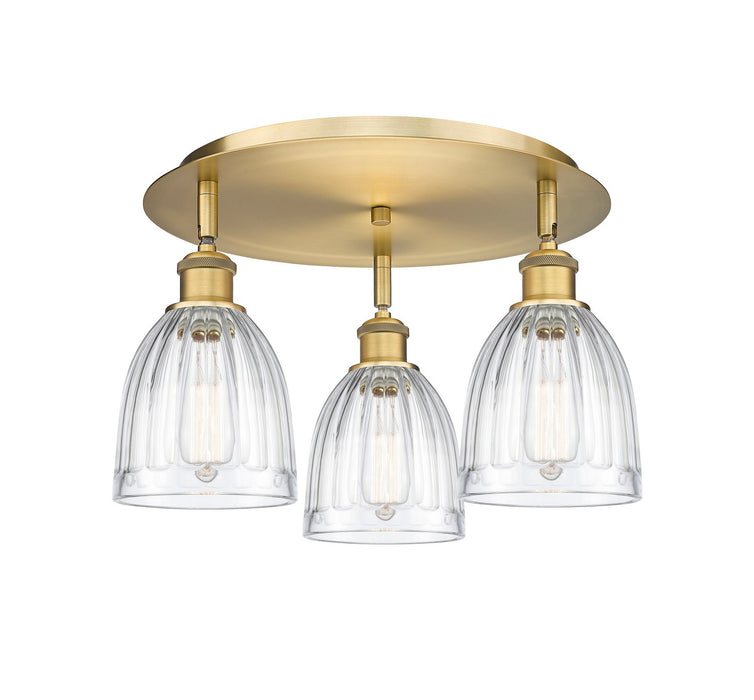 Innovations - 516-3C-BB-G442 - Three Light Flush Mount - Downtown Urban - Brushed Brass