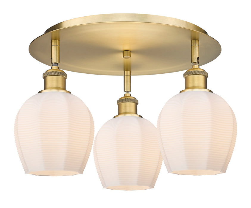 Innovations - 516-3C-BB-G461-6 - Three Light Flush Mount - Downtown Urban - Brushed Brass