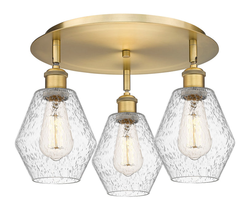 Innovations - 516-3C-BB-G654-6 - Three Light Flush Mount - Downtown Urban - Brushed Brass