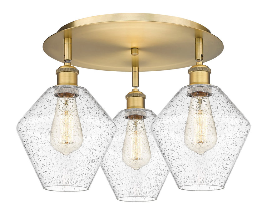 Innovations - 516-3C-BB-G654-8 - Three Light Flush Mount - Downtown Urban - Brushed Brass