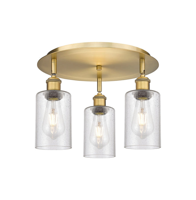 Innovations - 516-3C-BB-G804 - Three Light Flush Mount - Downtown Urban - Brushed Brass