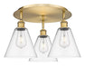 Innovations - 516-3C-BB-GBC-82 - Three Light Flush Mount - Downtown Urban - Brushed Brass