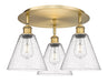 Innovations - 516-3C-BB-GBC-84 - Three Light Flush Mount - Downtown Urban - Brushed Brass