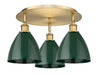 Innovations - 516-3C-BB-MBD-75-GR - Three Light Flush Mount - Downtown Urban - Brushed Brass