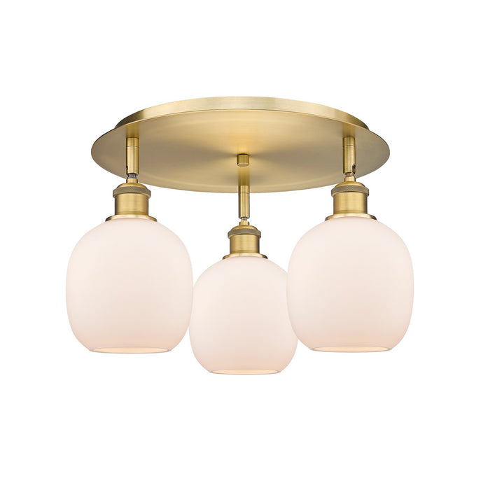 Innovations - 516-3C-BB-G101 - Three Light Flush Mount - Downtown Urban - Brushed Brass