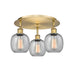 Innovations - 516-3C-BB-G104 - Three Light Flush Mount - Downtown Urban - Brushed Brass