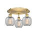 Innovations - 516-3C-BB-G105 - Three Light Flush Mount - Downtown Urban - Brushed Brass