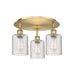 Innovations - 516-3C-BB-G112C-5CL - Three Light Flush Mount - Downtown Urban - Brushed Brass