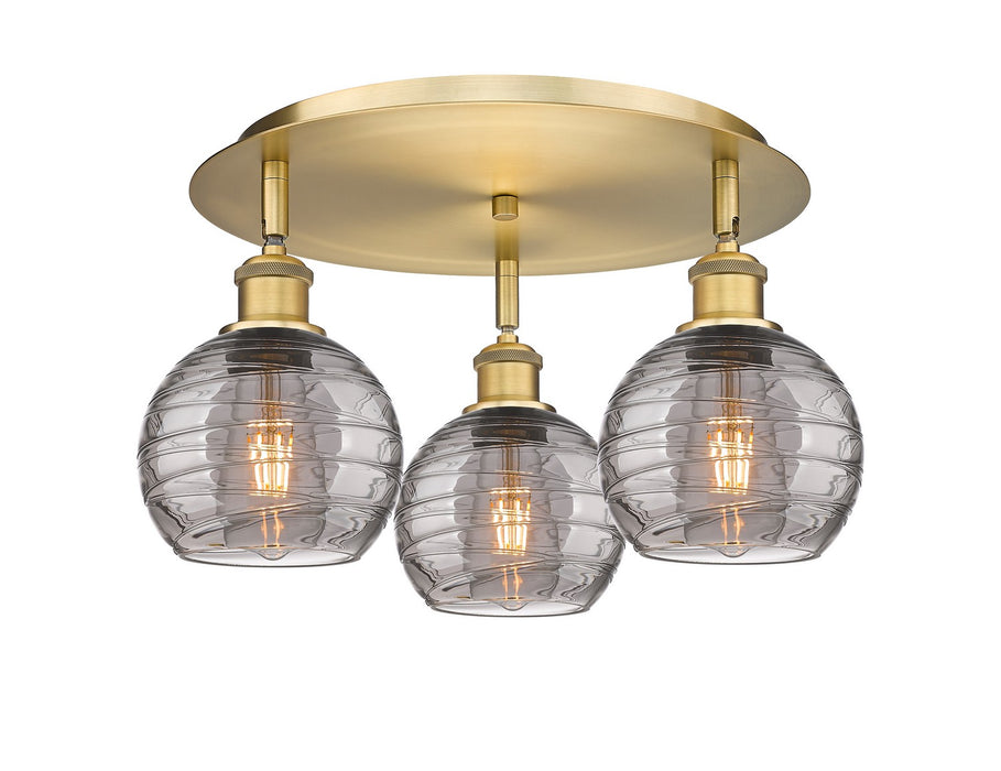 Innovations - 516-3C-BB-G1213-6SM - Three Light Flush Mount - Downtown Urban - Brushed Brass