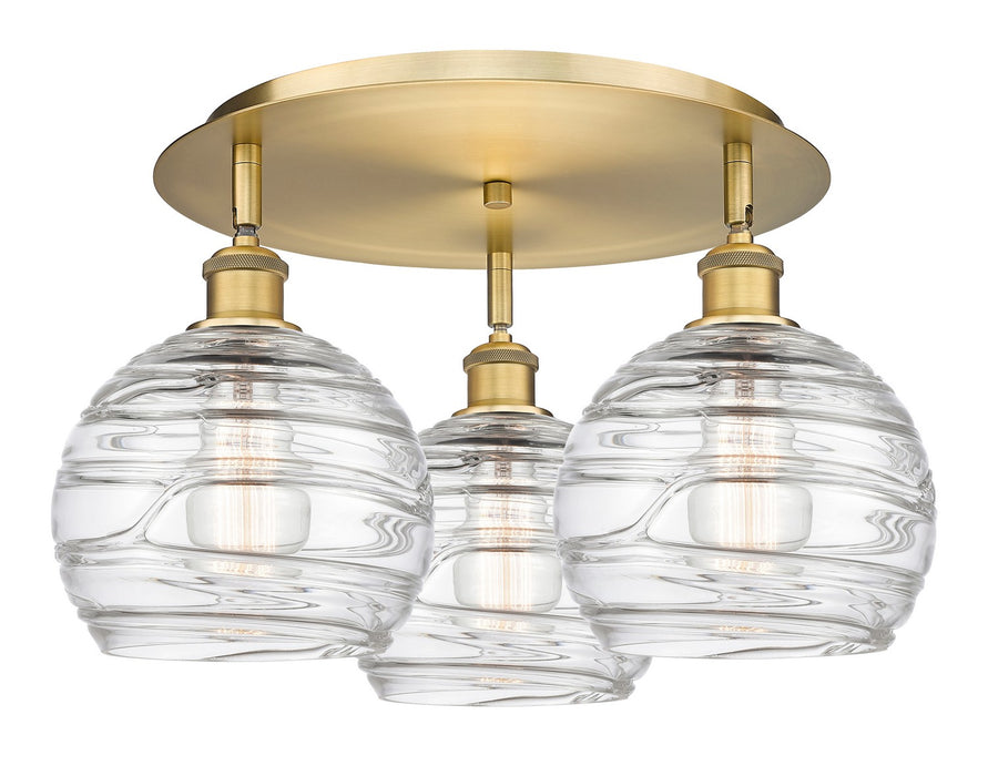 Innovations - 516-3C-BB-G1213-8 - Three Light Flush Mount - Downtown Urban - Brushed Brass