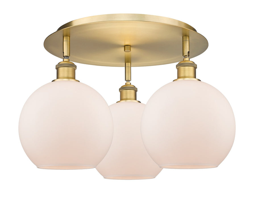 Innovations - 516-3C-BB-G121-8 - Three Light Flush Mount - Downtown Urban - Brushed Brass