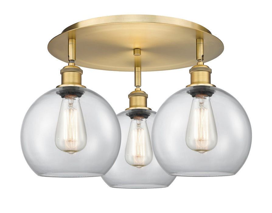 Innovations - 516-3C-BB-G122-8 - Three Light Flush Mount - Downtown Urban - Brushed Brass