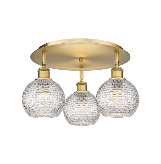 Innovations - 516-3C-BB-G122C-6CL - Three Light Flush Mount - Downtown Urban - Brushed Brass