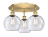 Innovations - 516-3C-BB-G124-8 - Three Light Flush Mount - Downtown Urban - Brushed Brass