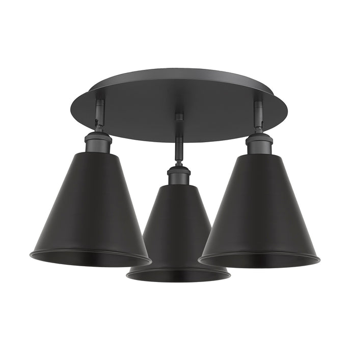 Innovations - 516-3C-BK-MBC-8-BK - Three Light Flush Mount - Downtown Urban - Matte Black