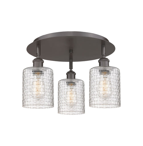 Downtown Urban Three Light Flush Mount