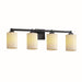 Justice Designs - CNDL-8434-10-CREM-MBLK - Four Light Bath Bar - CandleAria - Matte Black