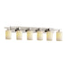Justice Designs - CNDL-8706-10-CREM-NCKL - Six Light Bath Bar - CandleAria - Brushed Nickel