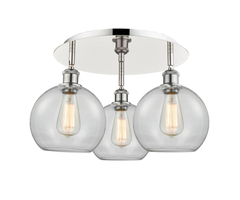 Innovations - 516-3C-PN-G122-8 - Three Light Flush Mount - Downtown Urban - Polished Nickel