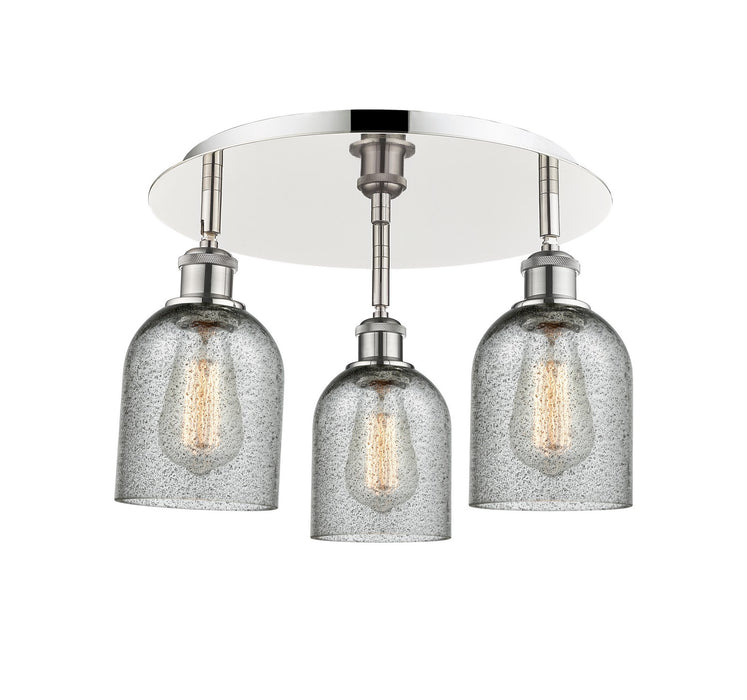 Innovations - 516-3C-PN-G257 - Three Light Flush Mount - Downtown Urban - Polished Nickel