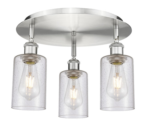 Innovations - 516-3C-SN-G804 - Three Light Flush Mount - Downtown Urban - Satin Nickel