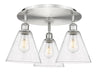 Innovations - 516-3C-SN-GBC-84 - Three Light Flush Mount - Downtown Urban - Satin Nickel