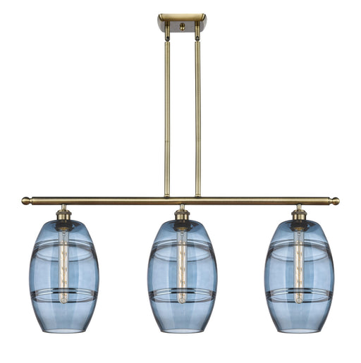 Innovations - 516-3I-AB-G557-8BL - Three Light Island Pendant - Ballston - Antique Brass