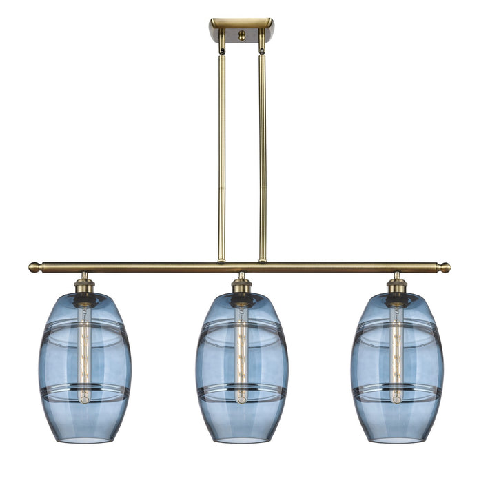 Innovations - 516-3I-AB-G557-8BL - Three Light Island Pendant - Ballston - Antique Brass