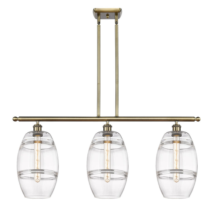 Innovations - 516-3I-AB-G557-8CL - Three Light Island Pendant - Ballston - Antique Brass