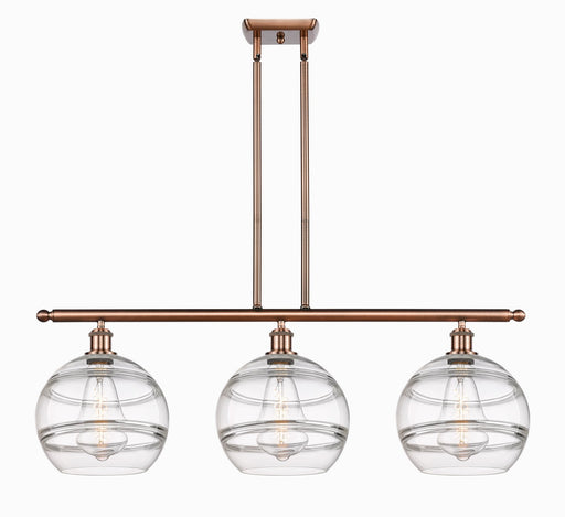 Innovations - 516-3I-AC-G556-10CL - Three Light Island Pendant - Ballston - Antique Copper