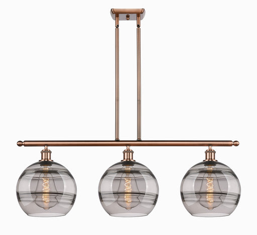 Innovations - 516-3I-AC-G556-10SM - Three Light Island Pendant - Ballston - Antique Copper