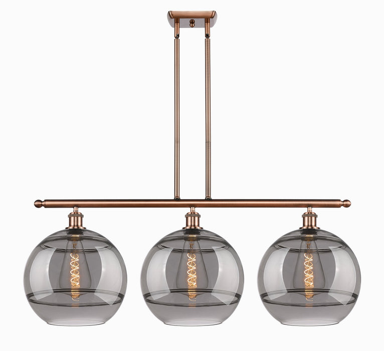 Innovations - 516-3I-AC-G556-12SM - Three Light Island Pendant - Ballston - Antique Copper