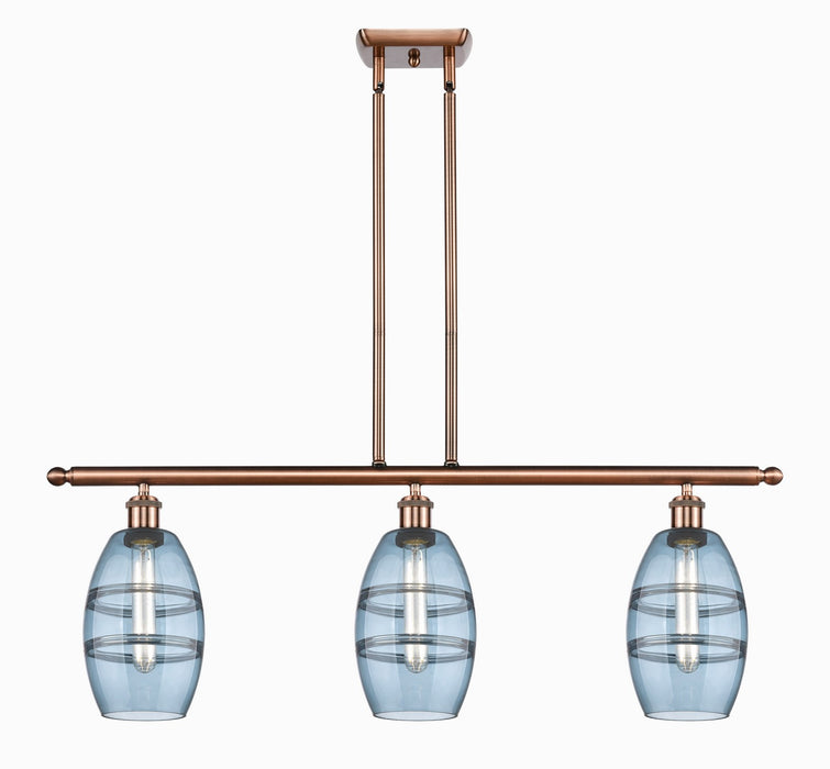 Innovations - 516-3I-AC-G557-6BL - Three Light Island Pendant - Ballston - Antique Copper