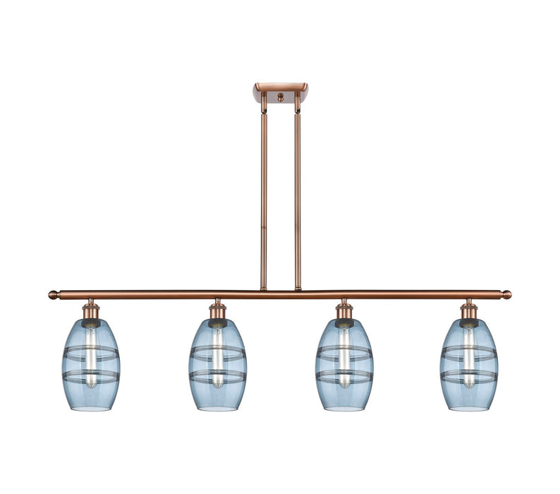 Innovations - 516-4I-AC-G557-6BL - Four Light Island Pendant - Ballston - Antique Copper