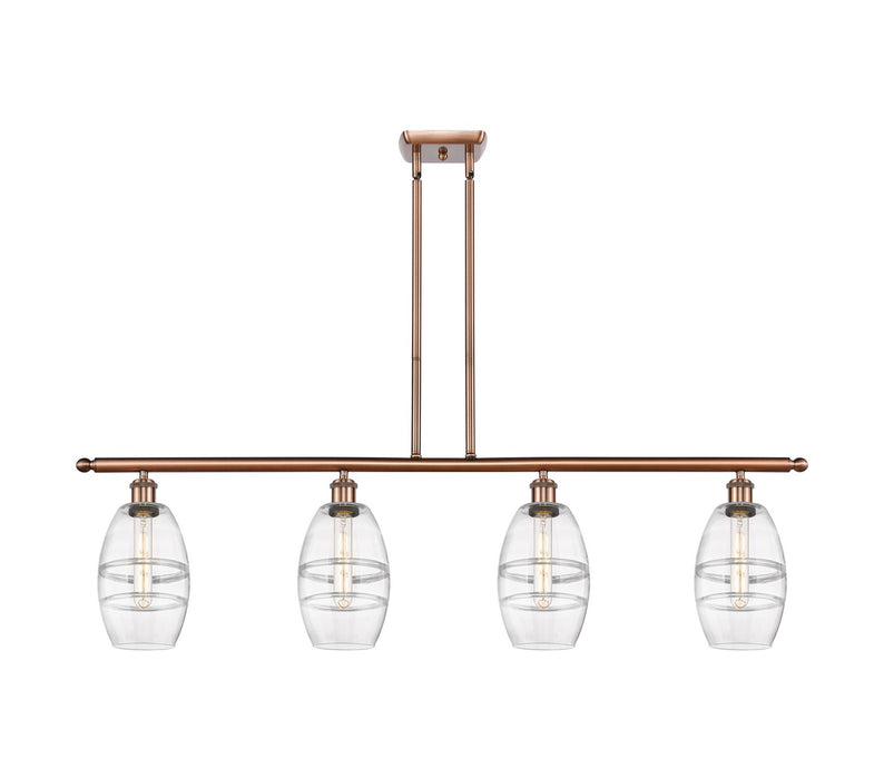 Innovations - 516-4I-AC-G557-6CL - Four Light Island Pendant - Ballston - Antique Copper